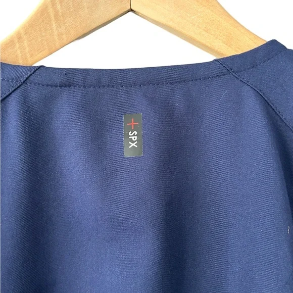 Grey's Anatomy Women’s Spandex Stretch Navy Blue Scrub Top Size 2XL - Picture 4 of 9